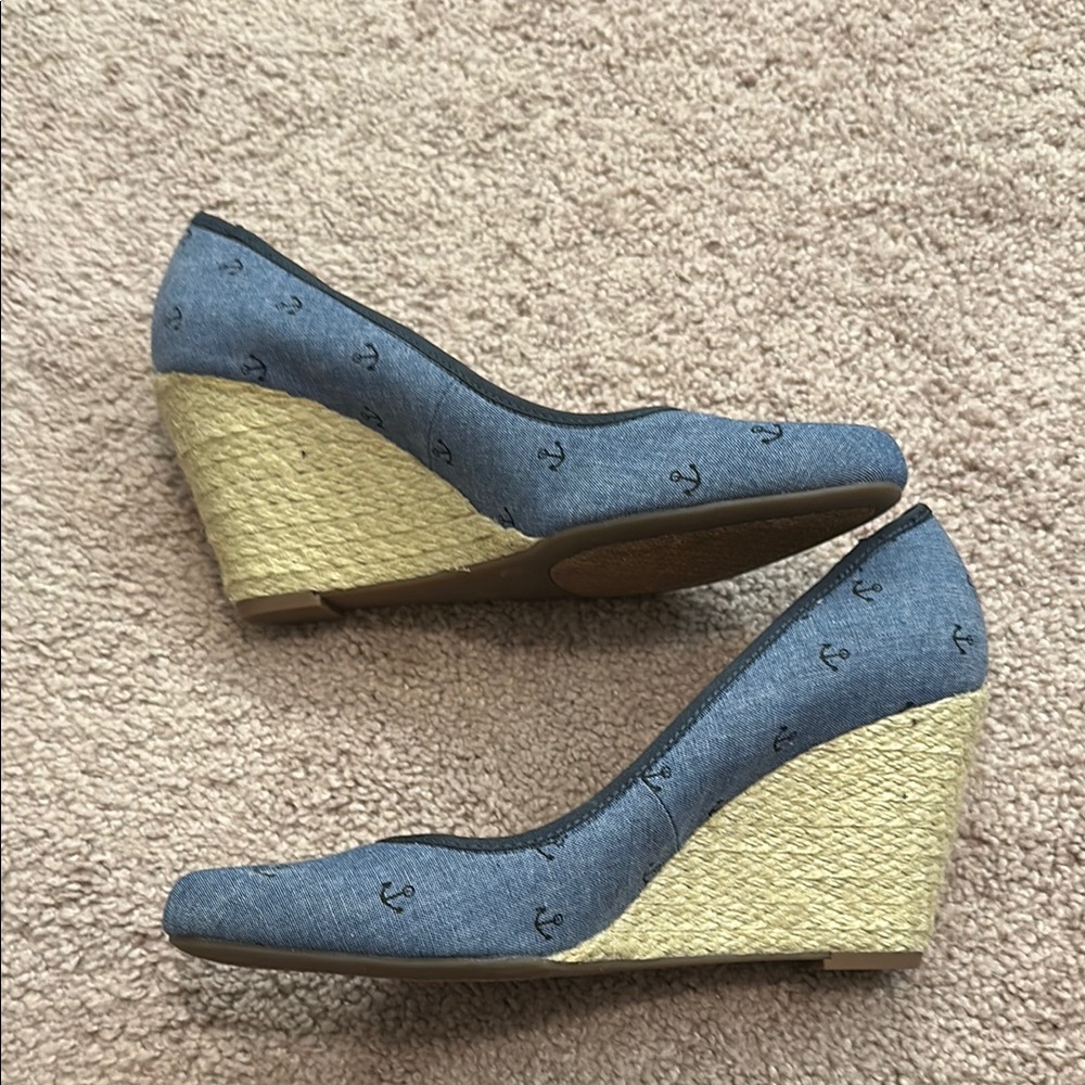 Sole Society Blue Denim Wedges - Picture 2 of 5